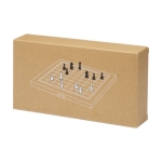 Chess set in a case with wooden pieces natural colour