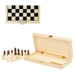 Chess set in a case with wooden pieces