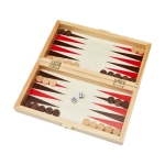 3-in-1 pinewood game set with hinge closure natural colour