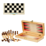 3-in-1 pinewood game set with hinge closure