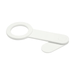 Recycled plastic phone holder for PCs with adhesive and magnet white colour