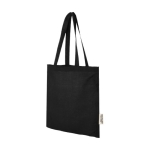 Recycled cotton GRS bag with long handles, 140 g/m² black colour