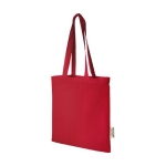 Recycled cotton GRS bag with long handles, 140 g/m² red colour