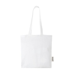 Recycled cotton GRS bag with long handles, 140 g/m² white colour