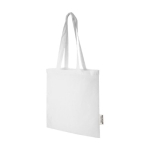 Recycled cotton GRS bag with long handles, 140 g/m² white colour