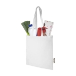 Recycled cotton GRS bag with long handles, 140 g/m² white colour