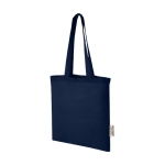 Recycled cotton GRS bag with long handles, 140 g/m² navy-blue colour