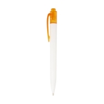 Two-tone pen made from recycled marine plastic, black ink orange colour