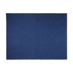 Recycled polyester knitted blanket with tag and ribbon navy-blue colour