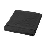 Waffle-style cotton blanket with border, 300 g/m² black colour