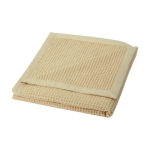 Waffle-style cotton blanket with border, 300 g/m² beige colour