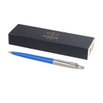 Eco-friendly pen with refill included, black ink, Parker Jotter blue colour