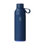 Stainless steel and recycled plastic thermos, 500 ml navy-blue colour