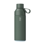 Stainless steel and recycled plastic thermos, 500 ml dark green colour