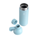 Stainless steel and recycled plastic thermos, 500 ml pastel blue colour