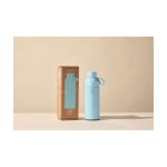 Stainless steel and recycled plastic thermos, 500 ml pastel blue colour