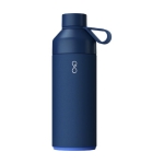 Ocean Bottle stainless steel and recycled plastic thermos, 1 L navy-blue colour