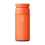 Stainless steel and recycled plastic thermos, 350 ml orange colour