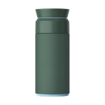 Stainless steel and recycled plastic thermos, 350 ml dark green colour