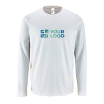 Long sleeve t-shirt, 100% cotton, 190 g/m2, SOL'S Imperial white colour view with print area