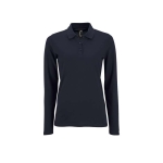 Women's long-sleeved polo shirt, cotton, 180 g/m2, SOL'S Perfect navy-blue colour