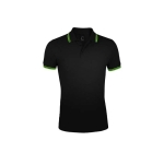 Men's two-tone polo shirt, 200 g/m2, SOL'S Pasadena black colour