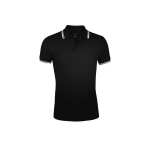 Men's two-tone polo shirt, 200 g/m2, SOL'S Pasadena white/black colour fourth view