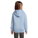 Children's hoodie, cotton and polyester, 280 g/m2, SOL'S SLAM pastel blue colour second photographic view