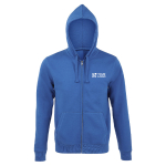 Men's hooded sweater, 80% cotton, 280 g/m2, SOL'S Spike royal blue colour view with print area