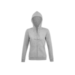 Women's cotton and polyester hoodie, 280 g/m2, SOL'S Spike light grey colour