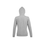 Women's cotton and polyester hoodie, 280 g/m2, SOL'S Spike light grey colour rear view