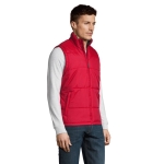 Padded polyamide gilet with two pockets, 210T, SOL'S Warm red colour third photographic view