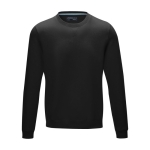 Men’s organic cotton GOTS crew neck sweater, 280 g/m², Elevate NXT black colour