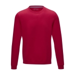 Men’s organic cotton GOTS crew neck sweater, 280 g/m², Elevate NXT red colour