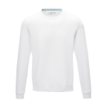 Men’s organic cotton GOTS crew neck sweater, 280 g/m², Elevate NXT white colour