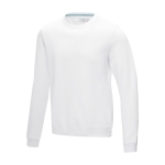 Men’s organic cotton GOTS crew neck sweater, 280 g/m², Elevate NXT white colour