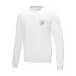 Men’s organic cotton GOTS crew neck sweater, 280 g/m², Elevate NXT white colour