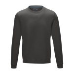 Men’s organic cotton GOTS crew neck sweater, 280 g/m², Elevate NXT dark grey colour