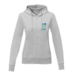 Women’s cotton hoodie, 240 g/m², Elevate Essentials light grey colour