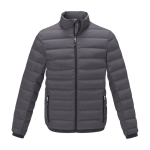 Men’s down jacket in polyester, 164 g/m², Elevate Life dark grey colour