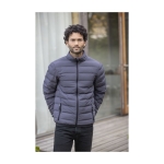 Men’s down jacket in polyester, 164 g/m², Elevate Life dark grey colour