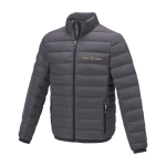 Men’s down jacket in polyester, 164 g/m², Elevate Life dark grey colour