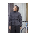 Women’s down jacket in polyester, 164 g/m², Elevate Life black colour