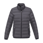 Women’s down jacket in polyester, 164 g/m², Elevate Life dark grey colour