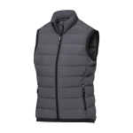 Women’s down vest in polyester, 164 g/m², Elevate Life dark grey colour