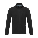 Men’s recycled polyester fleece jacket, 174 g/m², Elevate NXT black colour