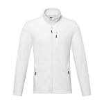 Men’s recycled polyester fleece jacket, 174 g/m², Elevate NXT white colour