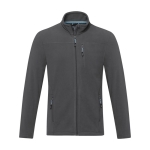 Men’s recycled polyester fleece jacket, 174 g/m², Elevate NXT dark grey colour