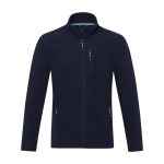 Men’s recycled polyester fleece jacket, 174 g/m², Elevate NXT navy-blue colour