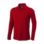 Men’s long-sleeve cotton polo shirt, 200 g/m², Elevate Life red colour